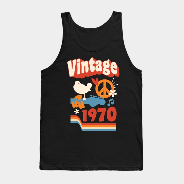 Vintage 1970 - Woodstock Style Tank Top by marieltoigo